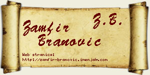 Zamfir Branović vizit kartica